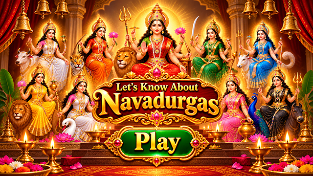 Let's Know About Navadurgas festival game with Play button artwork